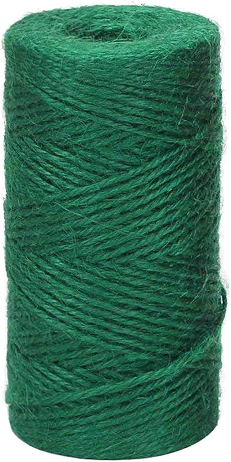 Garden Twine, 656 Feet 2mm Green Plant Ties, Strong Jute Twine String for Climbing Plants, Tomatoes, Floristry, Crafts