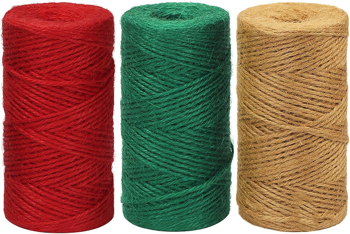 Garden Twine, 656 Feet 2mm Green Plant Ties, Strong Jute Twine String for Climbing Plants, Tomatoes, Floristry, Crafts