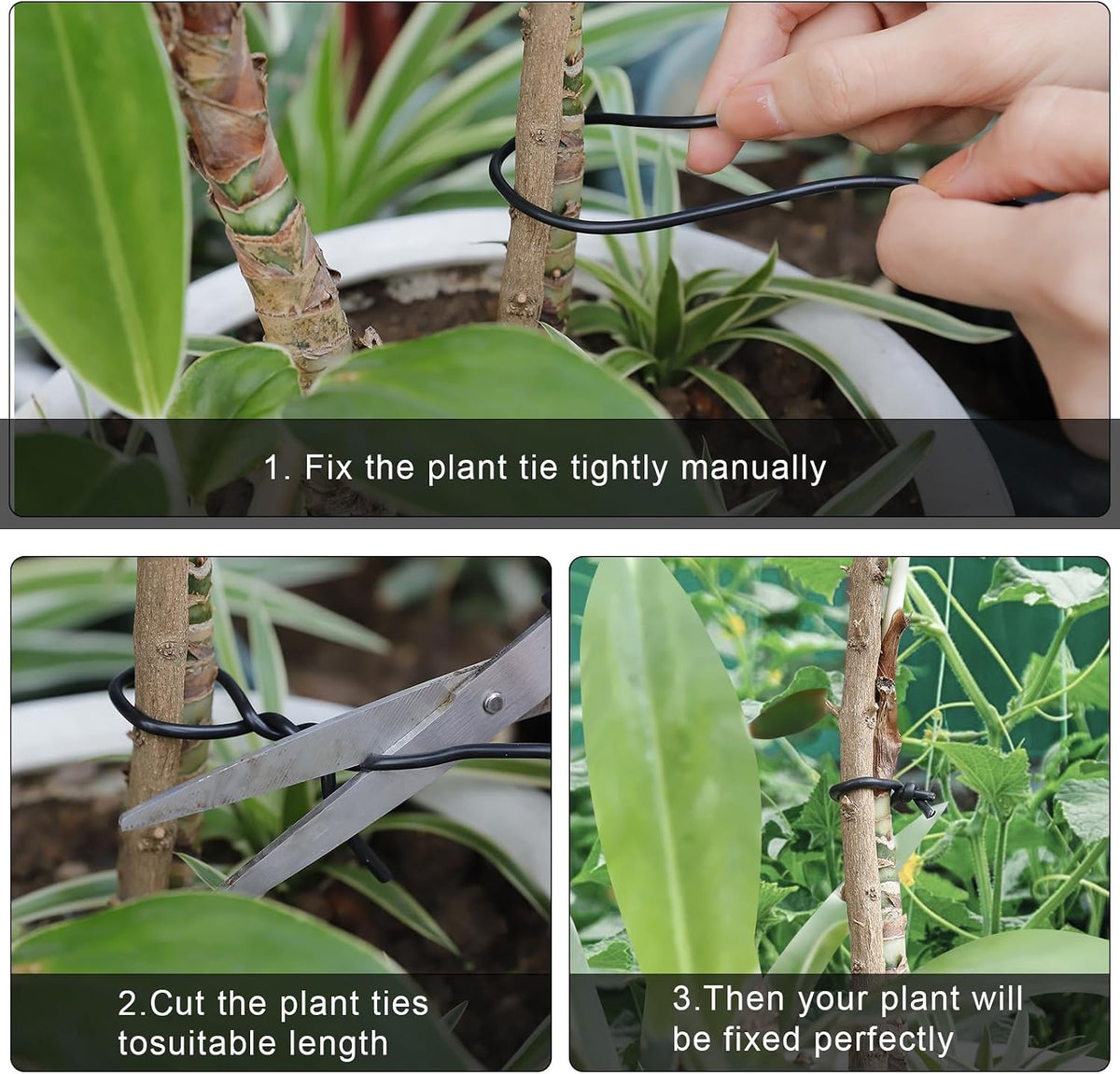 101 Feet Soft Plant Ties Dark Green Plant Twist Ties, Plant Ties for Support. Gardening Supplies for Plants Office Home Organization 3mm Diameter