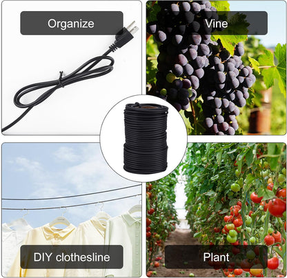 101 Feet Soft Plant Ties Dark Green Plant Twist Ties, Plant Ties for Support. Gardening Supplies for Plants Office Home Organization 3mm Diameter