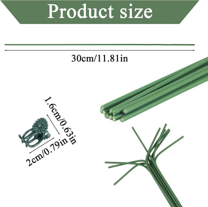 10 Pack Orchid Stakes and Clips, Flexible Plant Support Stakes,11.8 Inch Plant Holder Stick for Garden,Plants Supports for Tomato Rose Outdoor Indoor Plants Professional Phalaenopsis