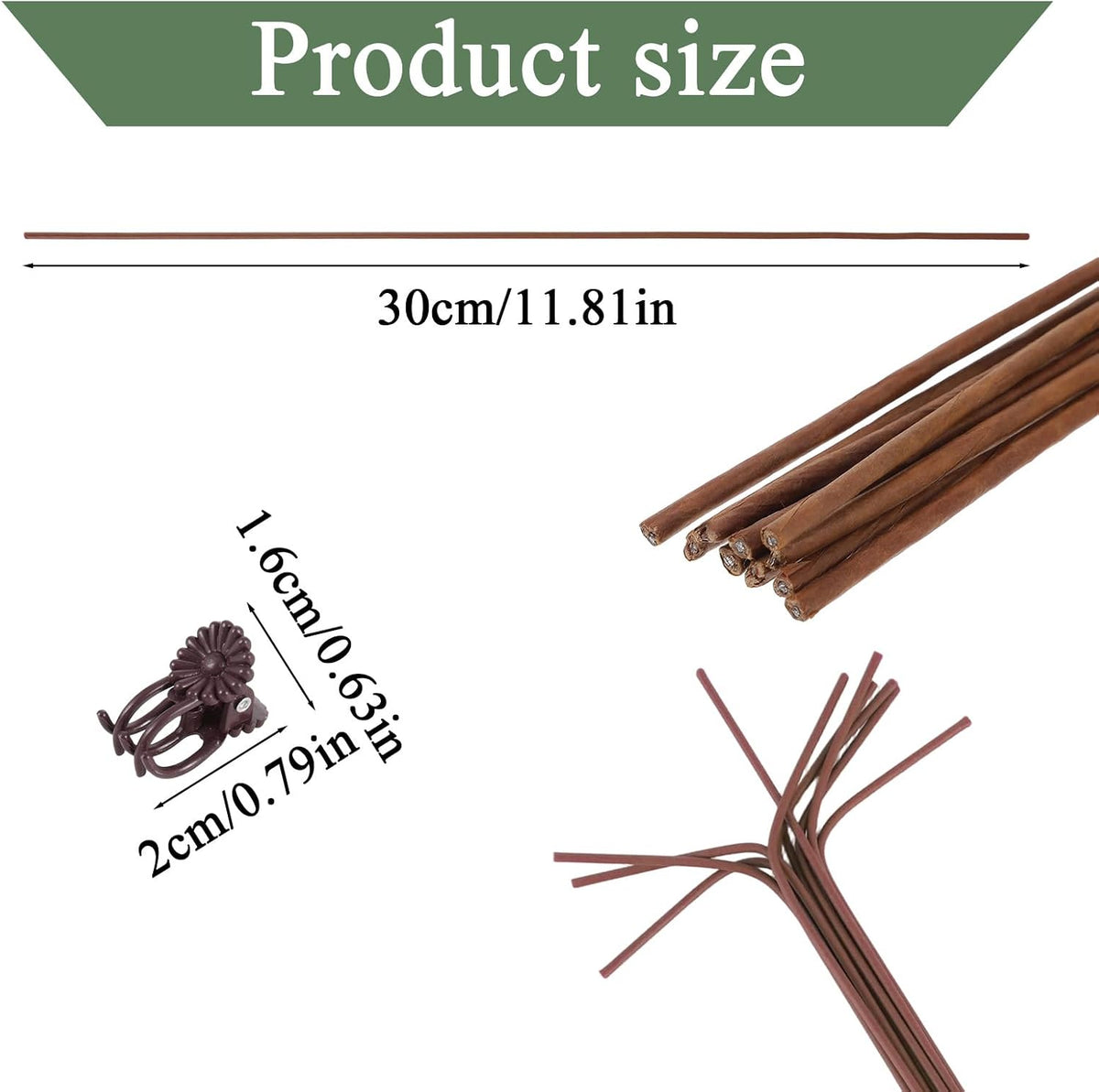 10 Pack Orchid Stakes and Clips, Flexible Plant Support Stakes,11.8 Inch Plant Holder Stick for Garden,Plants Supports for Tomato Rose Outdoor Indoor Plants Professional Phalaenopsis