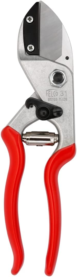 F31 Pruning Shears – 8.3" Garden Clippers with Anvil Blade for Dry & Hard Wood | Hand Pruner for Gardening | Garden Tool Cutter with Aluminum Handle, Alloy Steel Blade, High-Torque Cutting Power