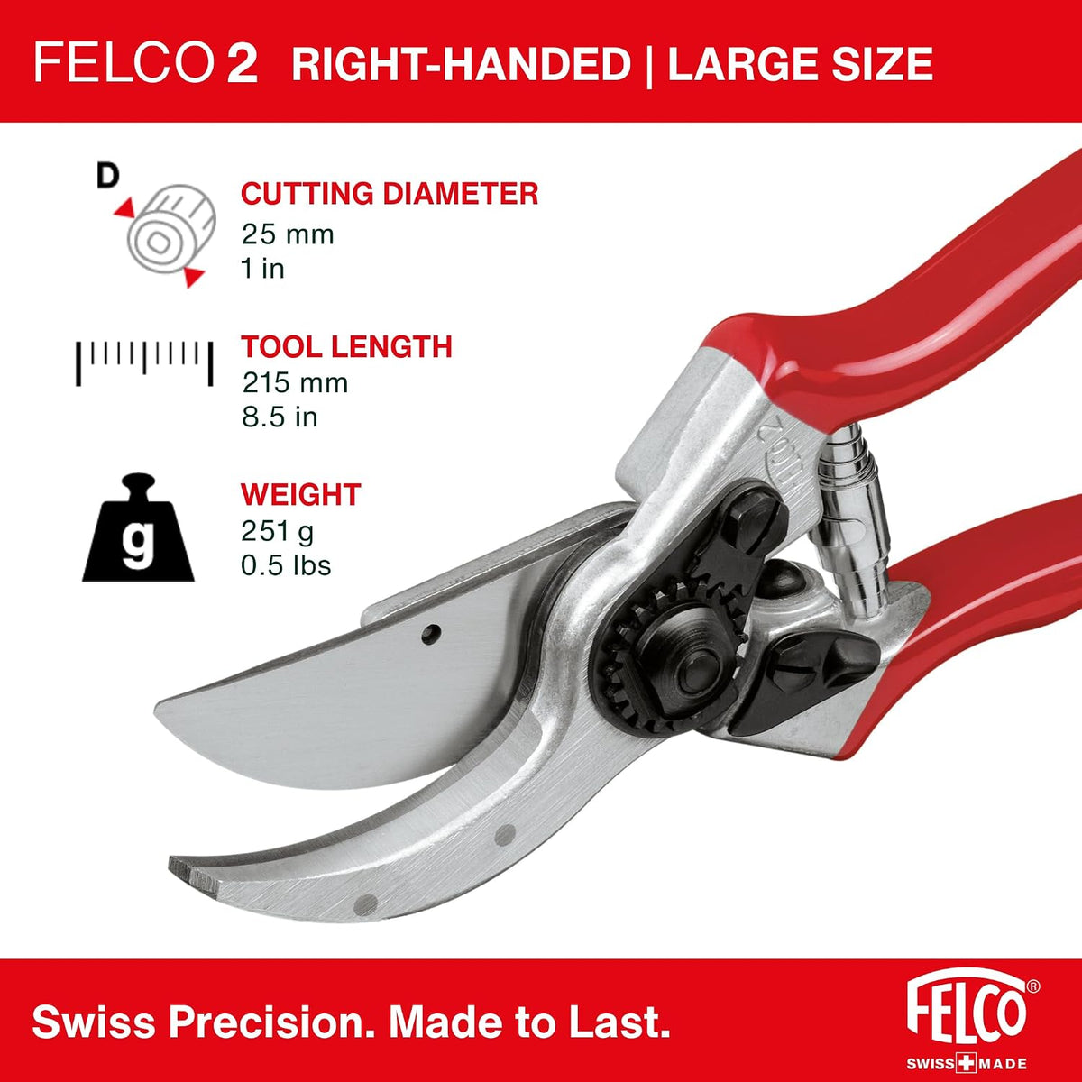 F31 Pruning Shears – 8.3" Garden Clippers with Anvil Blade for Dry & Hard Wood | Hand Pruner for Gardening | Garden Tool Cutter with Aluminum Handle, Alloy Steel Blade, High-Torque Cutting Power