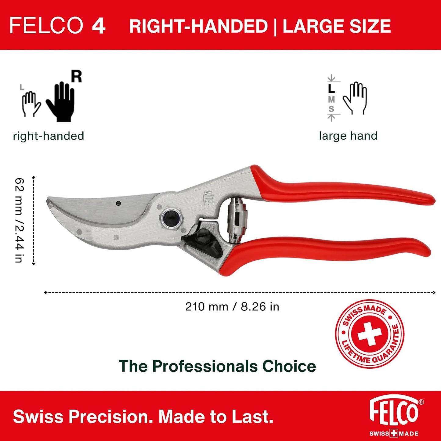 F31 Pruning Shears – 8.3" Garden Clippers with Anvil Blade for Dry & Hard Wood | Hand Pruner for Gardening | Garden Tool Cutter with Aluminum Handle, Alloy Steel Blade, High-Torque Cutting Power