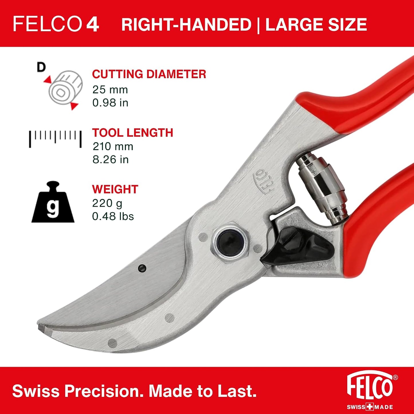 F31 Pruning Shears – 8.3" Garden Clippers with Anvil Blade for Dry & Hard Wood | Hand Pruner for Gardening | Garden Tool Cutter with Aluminum Handle, Alloy Steel Blade, High-Torque Cutting Power