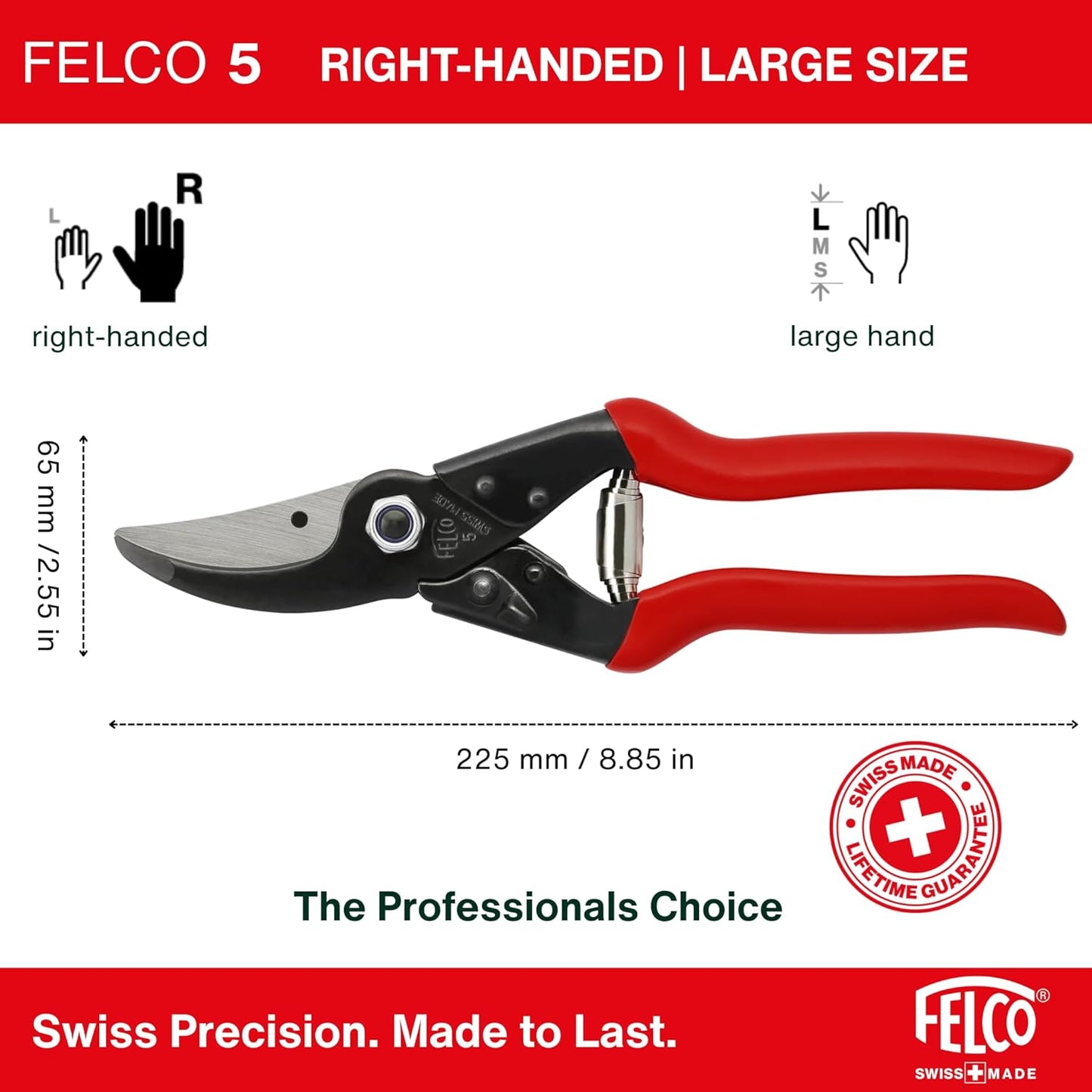 F31 Pruning Shears – 8.3" Garden Clippers with Anvil Blade for Dry & Hard Wood | Hand Pruner for Gardening | Garden Tool Cutter with Aluminum Handle, Alloy Steel Blade, High-Torque Cutting Power