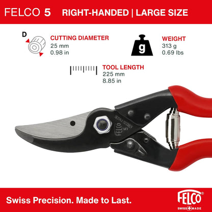 F31 Pruning Shears – 8.3" Garden Clippers with Anvil Blade for Dry & Hard Wood | Hand Pruner for Gardening | Garden Tool Cutter with Aluminum Handle, Alloy Steel Blade, High-Torque Cutting Power