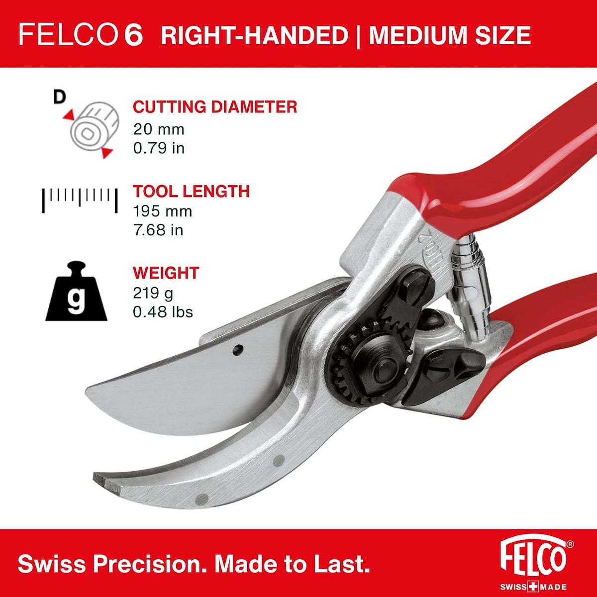 F31 Pruning Shears – 8.3" Garden Clippers with Anvil Blade for Dry & Hard Wood | Hand Pruner for Gardening | Garden Tool Cutter with Aluminum Handle, Alloy Steel Blade, High-Torque Cutting Power