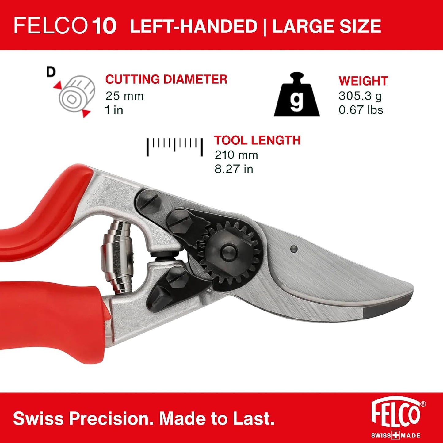 F31 Pruning Shears – 8.3" Garden Clippers with Anvil Blade for Dry & Hard Wood | Hand Pruner for Gardening | Garden Tool Cutter with Aluminum Handle, Alloy Steel Blade, High-Torque Cutting Power