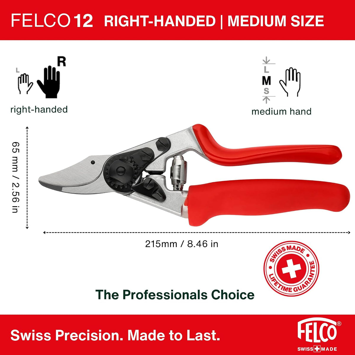 F31 Pruning Shears – 8.3" Garden Clippers with Anvil Blade for Dry & Hard Wood | Hand Pruner for Gardening | Garden Tool Cutter with Aluminum Handle, Alloy Steel Blade, High-Torque Cutting Power