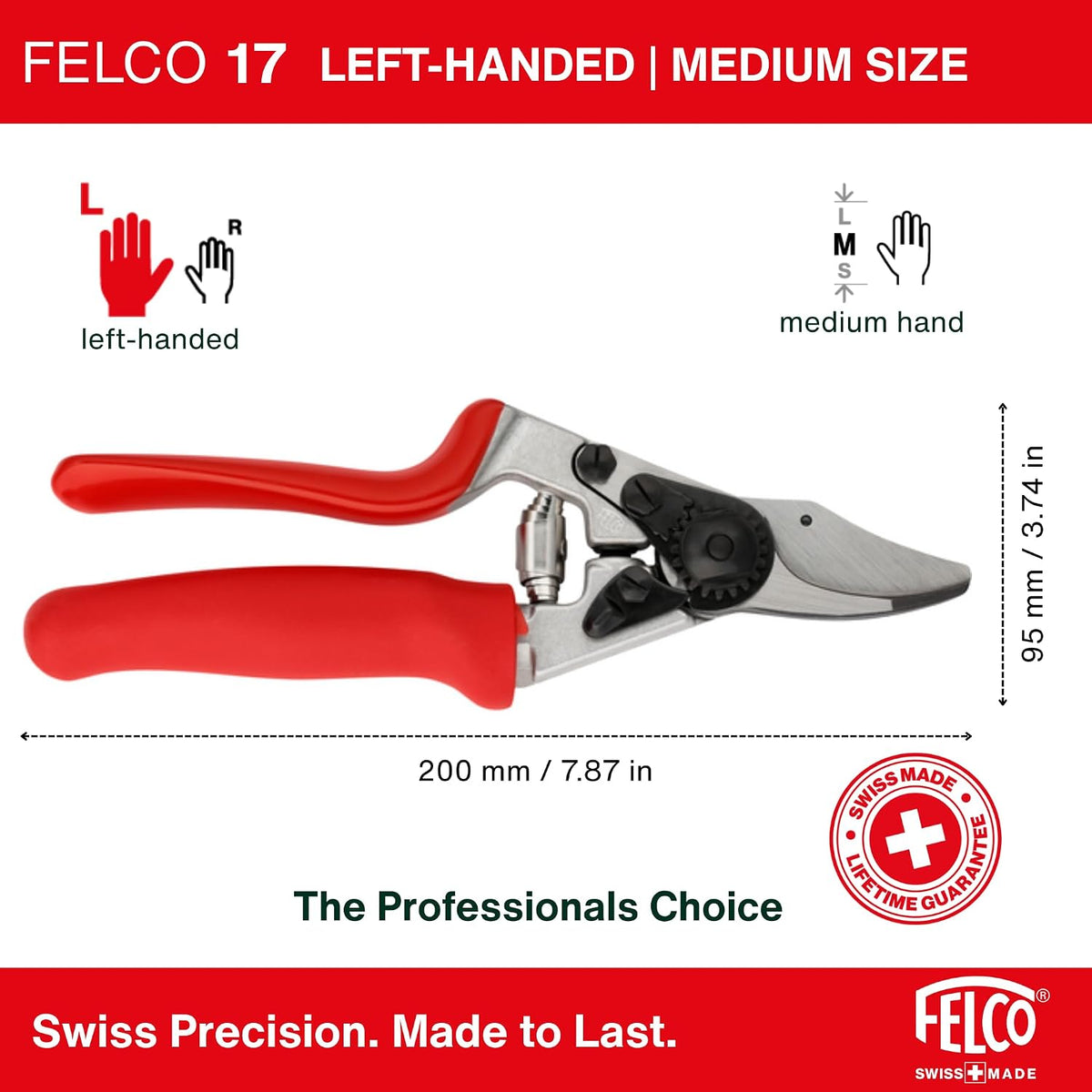 F31 Pruning Shears – 8.3" Garden Clippers with Anvil Blade for Dry & Hard Wood | Hand Pruner for Gardening | Garden Tool Cutter with Aluminum Handle, Alloy Steel Blade, High-Torque Cutting Power