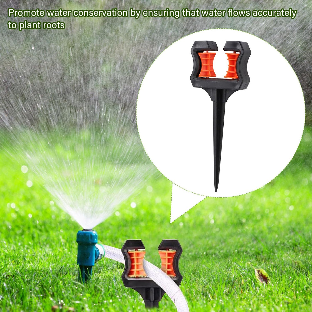 3PCS Garden Hose Guide Spike, Water Pipe Positioning Holder Roller Lawn Hose Guide Stake for Outdoor Yard Irrigation Tool