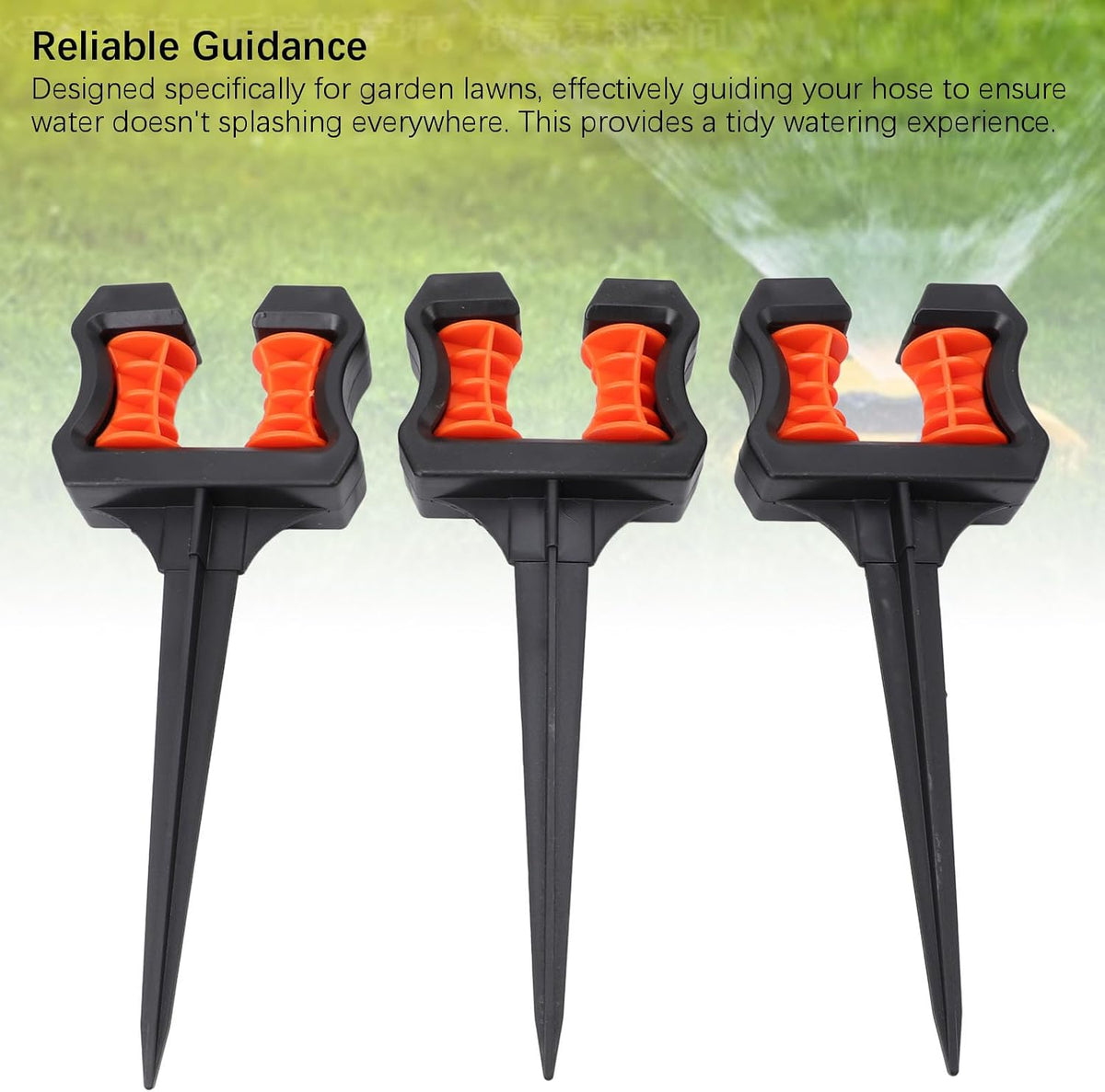 3PCS Garden Hose Guide Spike, Water Pipe Positioning Holder Roller Lawn Hose Guide Stake for Outdoor Yard Irrigation Tool