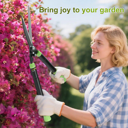 Telescoping Hedge Shears with Sharp 8 Inch Blades for Shrubs and Bushes