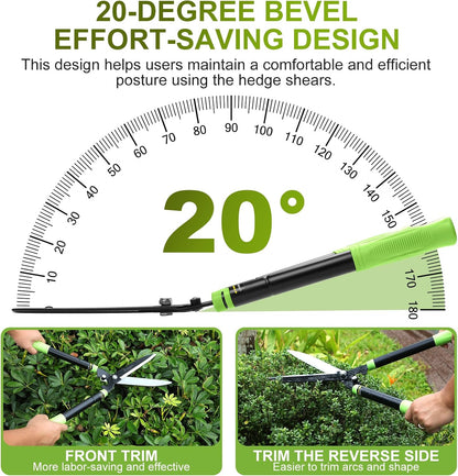 Telescoping Hedge Shears with Sharp 8 Inch Blades for Shrubs and Bushes