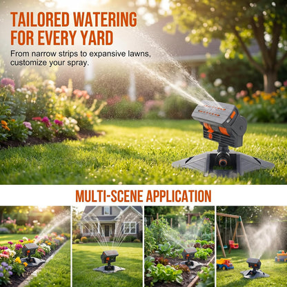 2026 Upgraded 16-Nozzle Oscillating Sprinkler, Automatic Rocking Sprinkler, Turbo Orbit Mist Sprinklers System for Lawn Garden Yard Watering (Weight Base)