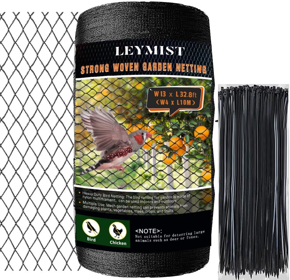 Bird Netting for Garden,13 x 32 FT Extra Strong Mesh Netting Heavy Duty Kit