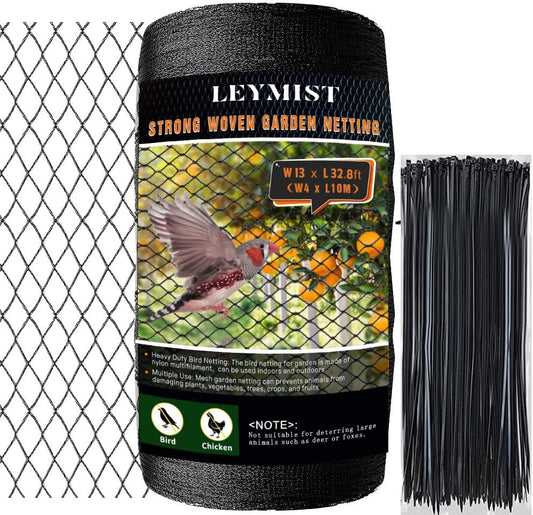 Bird Netting for Garden,13 x 32 FT Extra Strong Mesh Netting Heavy Duty Kit