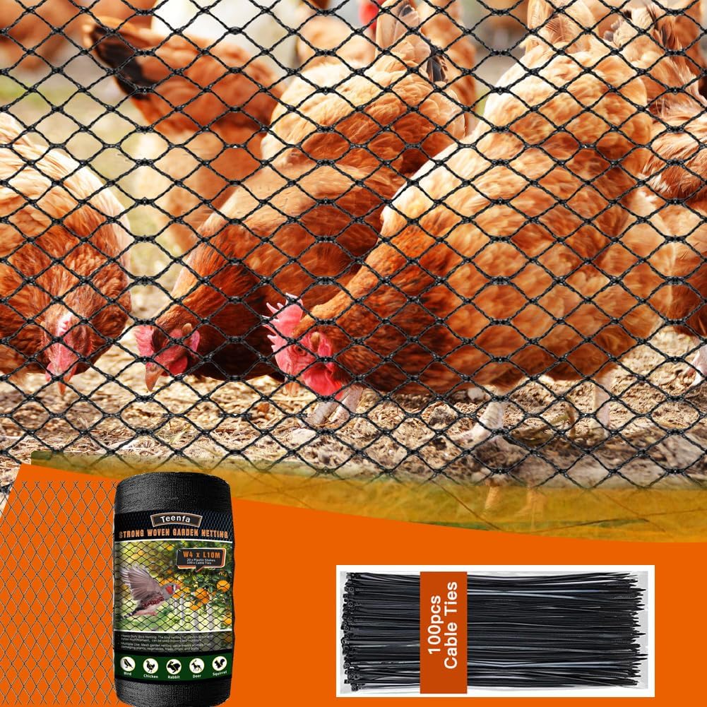 Bird Netting for Garden,13 x 32 FT Extra Strong Mesh Netting Heavy Duty Kit