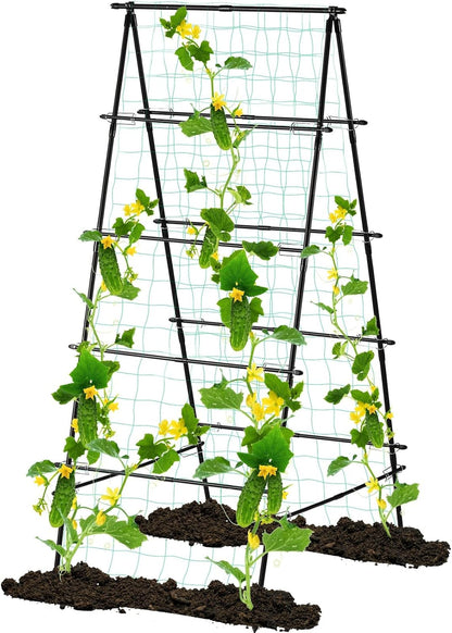 Cucumber Trellis for Raised Garden Bed, 71" H x 32" W A Frame