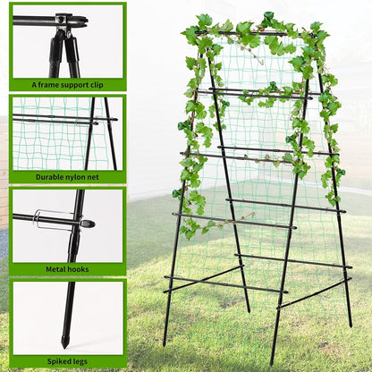 Cucumber Trellis for Raised Garden Bed, 71" H x 32" W A Frame