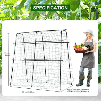 Cucumber Trellis for Raised Garden Bed, 71" H x 32" W A Frame