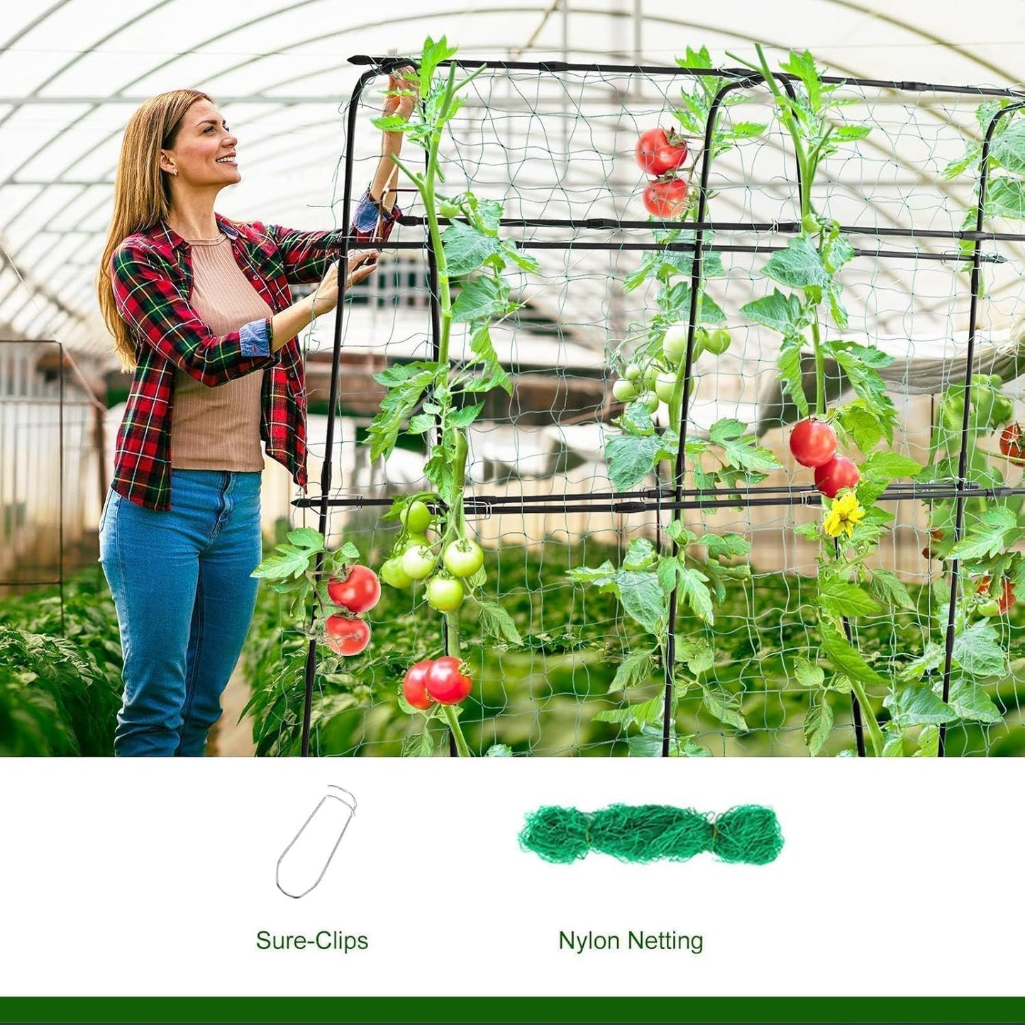 Cucumber Trellis for Raised Garden Bed, 71" H x 32" W A Frame