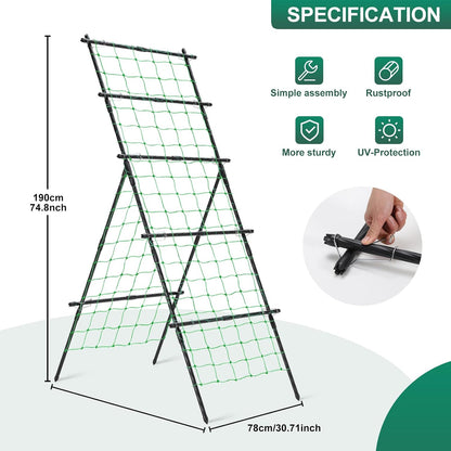 Cucumber Trellis for Raised Garden Bed, 71" H x 32" W A Frame