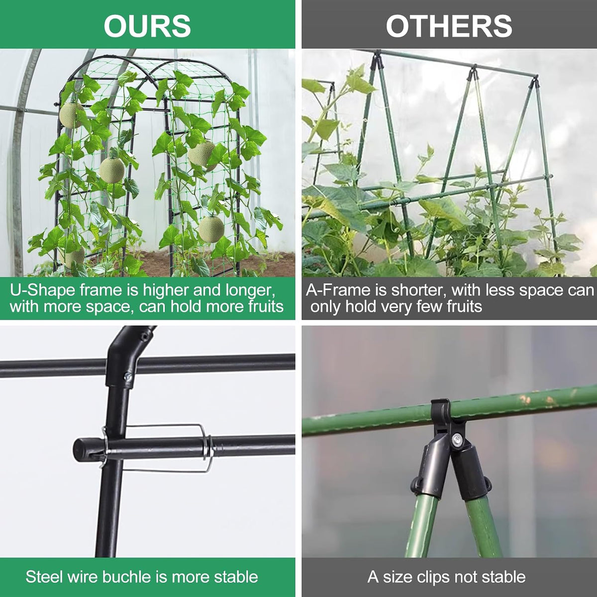 Cucumber Trellis for Raised Garden Bed, 71" H x 32" W A Frame