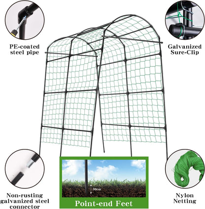 Cucumber Trellis for Raised Garden Bed, 71" H x 32" W A Frame