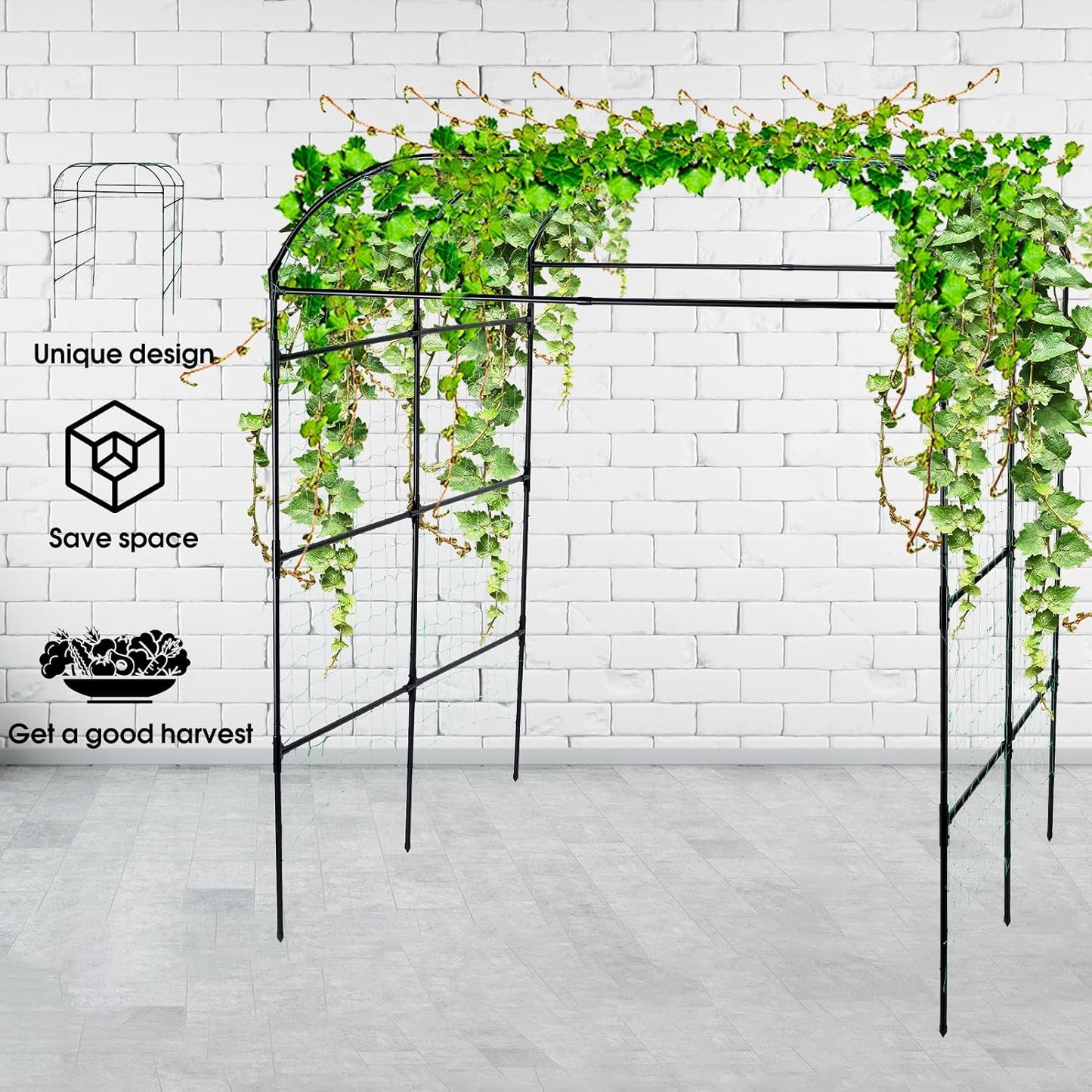 Cucumber Trellis for Raised Garden Bed, 71" H x 32" W A Frame