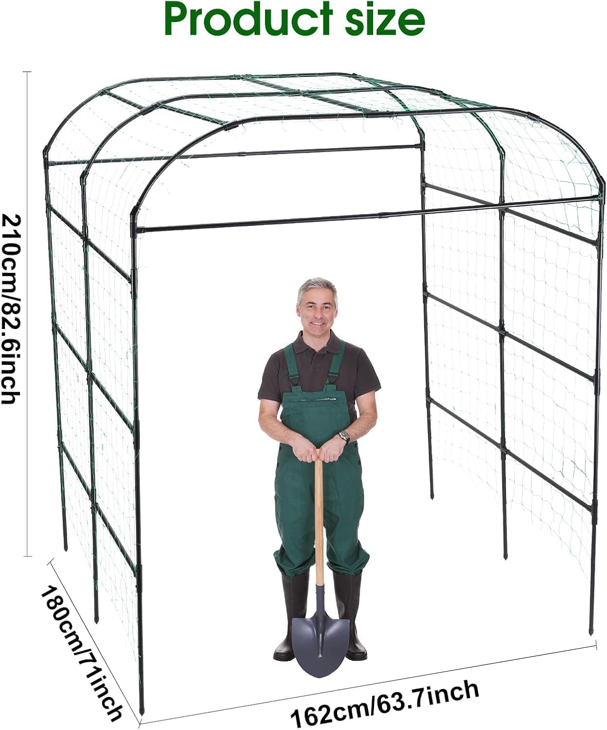 Cucumber Trellis for Raised Garden Bed, 71" H x 32" W A Frame