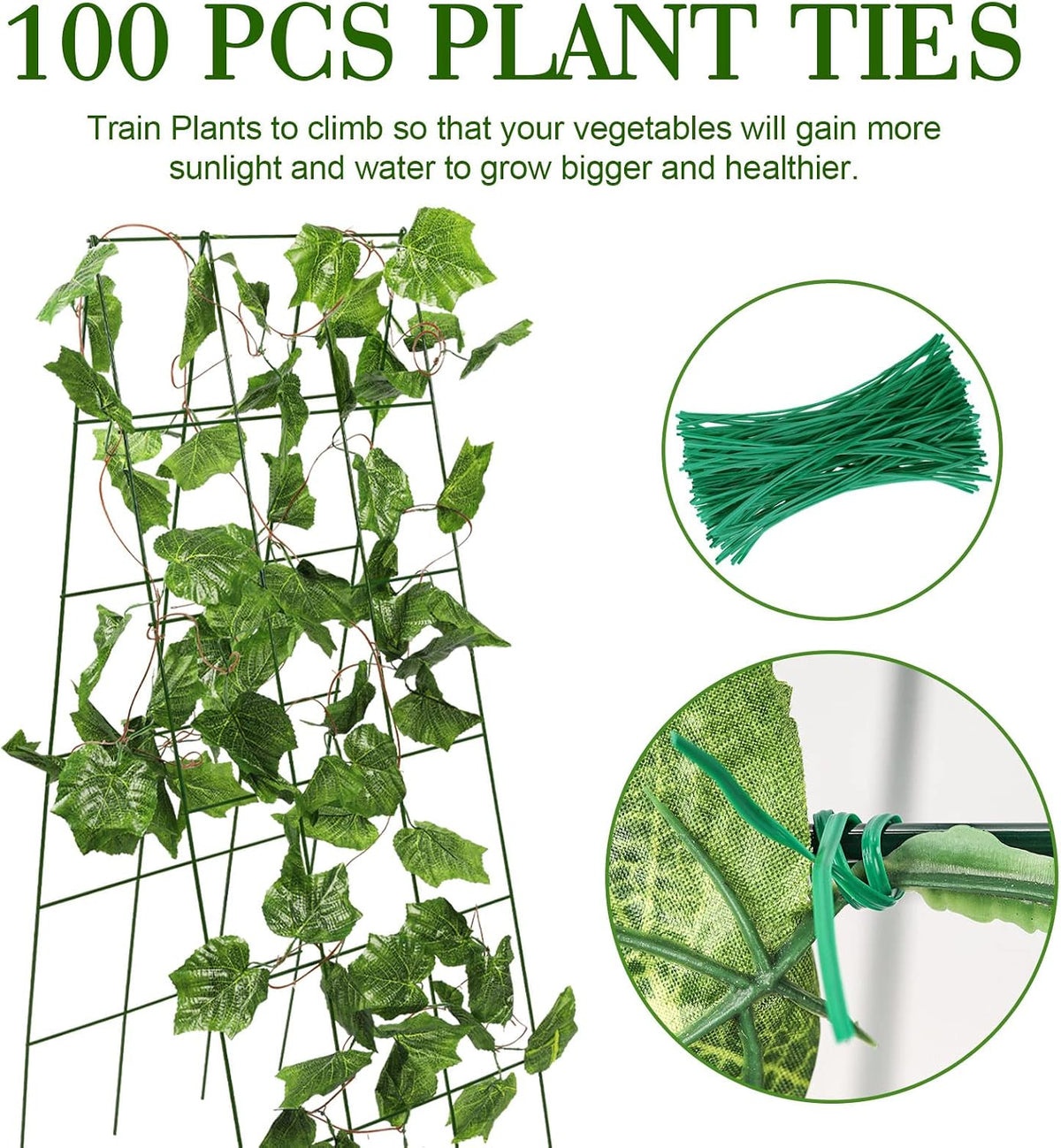48 x 18 Cucumber Trellis, Foldable Metal A-Frame Trellis for Raised Beds, Small Garden Plant Support for Cucumbers, Peas and Climbing Vegetables