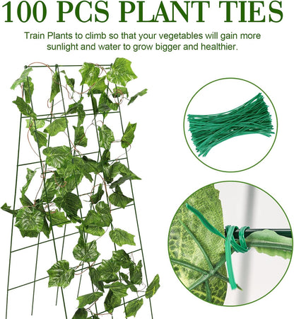 48 x 18 Cucumber Trellis, Foldable Metal A-Frame Trellis for Raised Beds, Small Garden Plant Support for Cucumbers, Peas and Climbing Vegetables