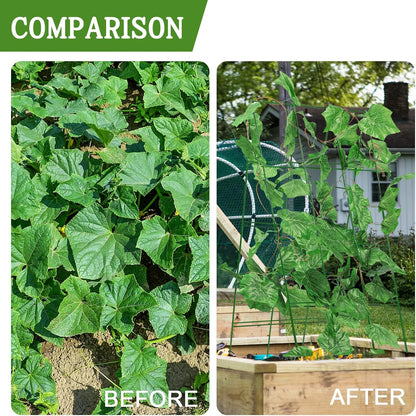 48 x 18 Cucumber Trellis, Foldable Metal A-Frame Trellis for Raised Beds, Small Garden Plant Support for Cucumbers, Peas and Climbing Vegetables