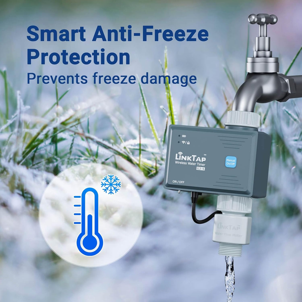 LinkTap G2S Smart Garden Hose Timer & Gateway, 2-Year Battery Life