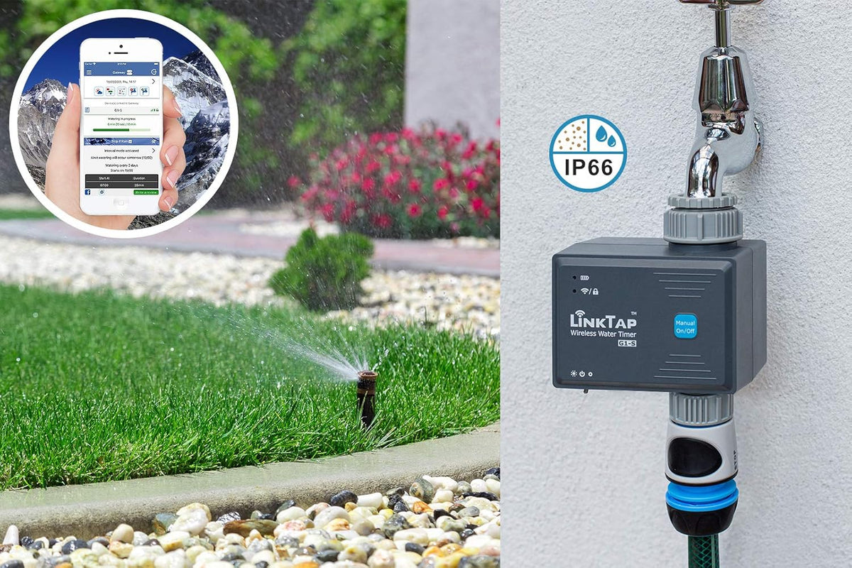 LinkTap G2S Smart Garden Hose Timer & Gateway, 2-Year Battery Life