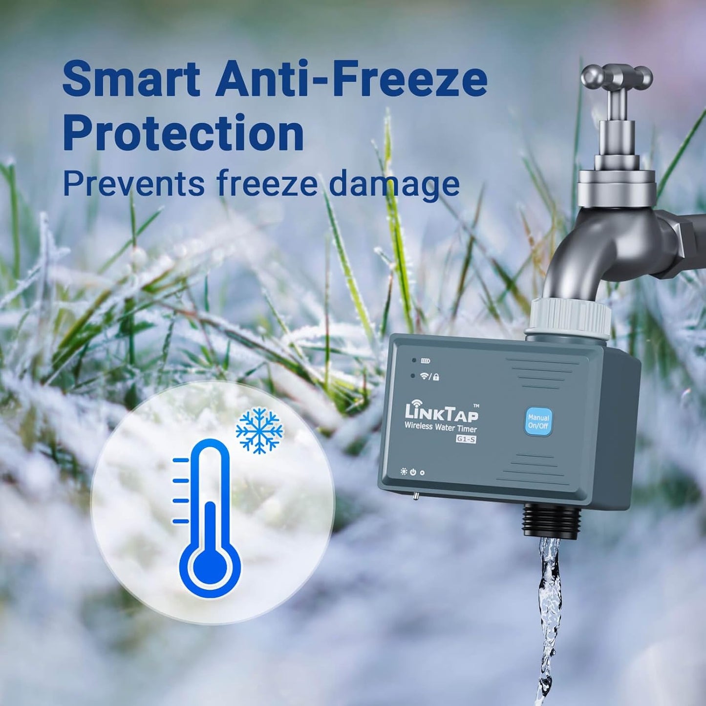 LinkTap G2S Smart Garden Hose Timer & Gateway, 2-Year Battery Life