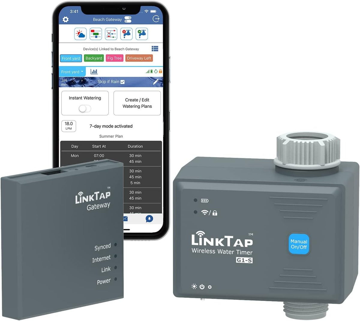 LinkTap G2S Smart Garden Hose Timer & Gateway, 2-Year Battery Life