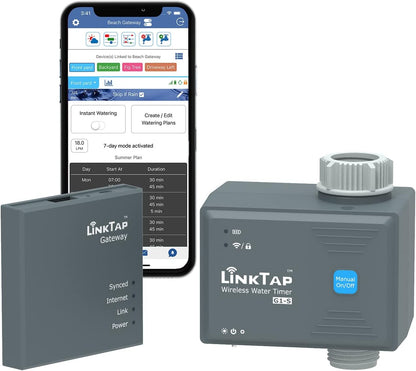 LinkTap G2S Smart Garden Hose Timer & Gateway, 2-Year Battery Life