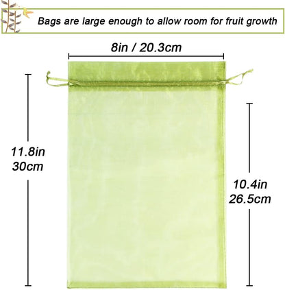 HRX Package 100pcs Mesh Fruit Protection Bags 6x9 in for Gardeners (Green)