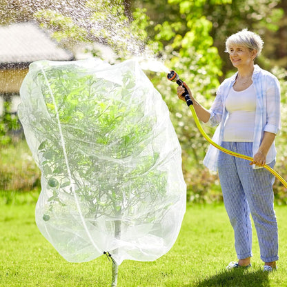 Fruit Tree Netting, Plant Mesh Netting for Garden Protection, Blueberry Bush Insect Netting Cover as Garden Pest Barrier from Cicadas, Bug, Bird (2.6x3.3 FT, 4Pcs, with Drawstring Design)