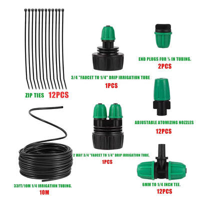 Leak-Proof Drip Irrigation Kit, Quick Connect Irrigation System Kit