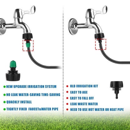 Leak-Proof Drip Irrigation Kit, Quick Connect Irrigation System Kit