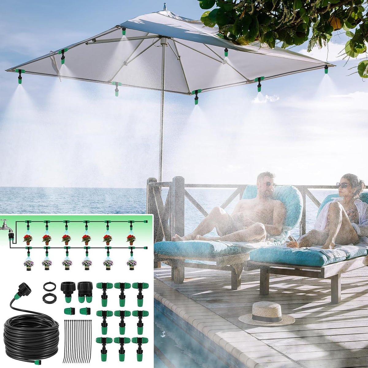 Leak-Proof Drip Irrigation Kit, Quick Connect Irrigation System Kit