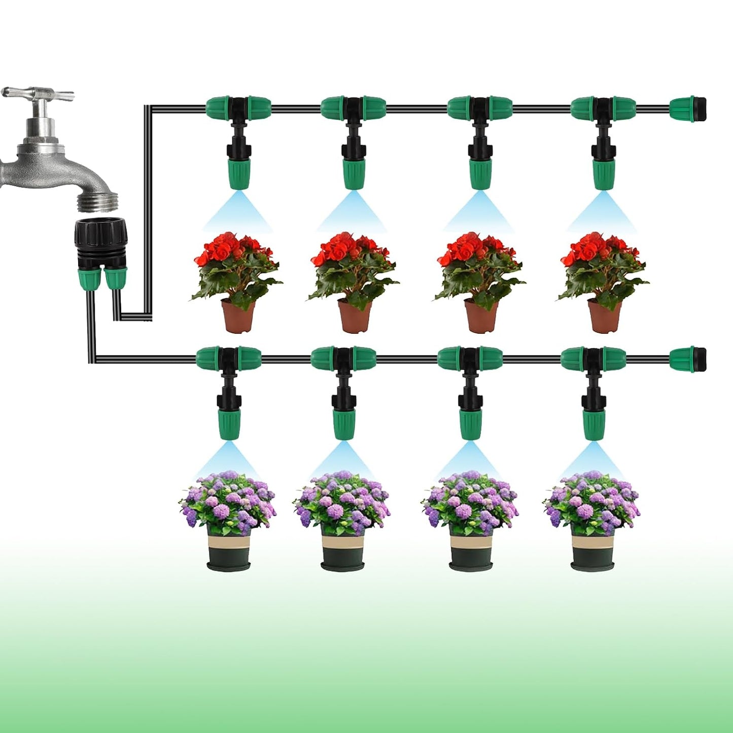 Leak-Proof Drip Irrigation Kit, Quick Connect Irrigation System Kit