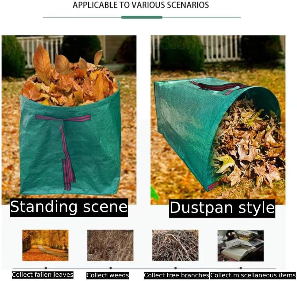 2-Pack 72 Gallon Collapsible Dustpan-Style Yard Waste Bag with Gloves