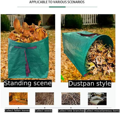 2-Pack 72 Gallon Collapsible Dustpan-Style Yard Waste Bag with Gloves