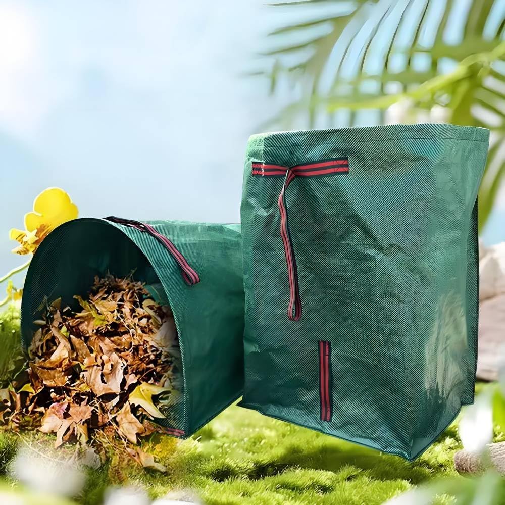 2-Pack 72 Gallon Collapsible Dustpan-Style Yard Waste Bag with Gloves